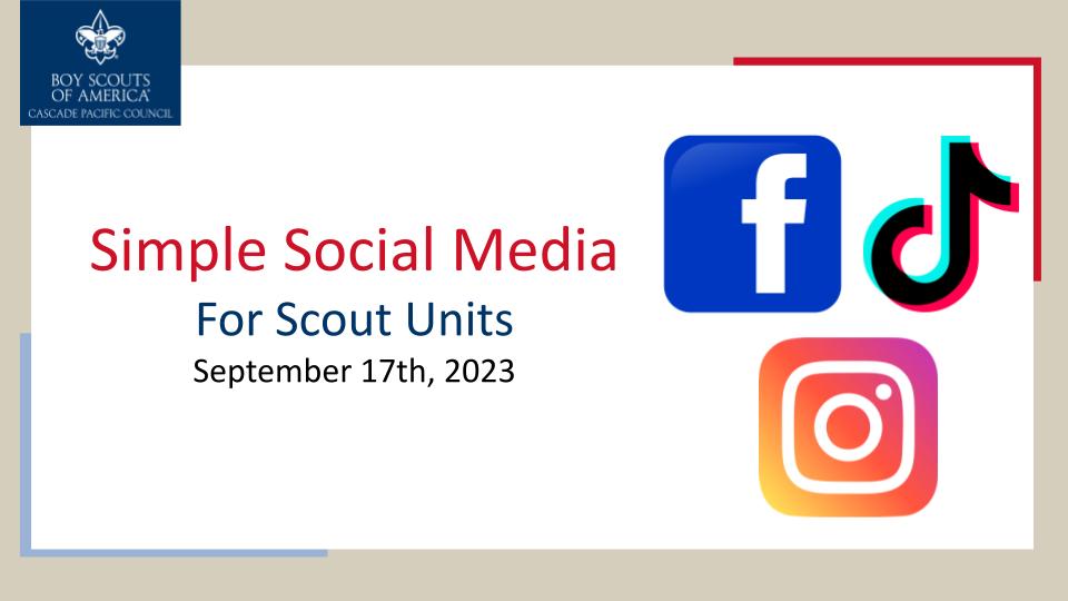 Webinar: Simple Scout Unit Social Media